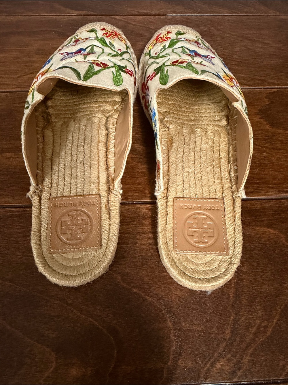 Tory Burch Embroidered Espadrille Mules – Worn Once, Size 7 - Picture 4 of 9